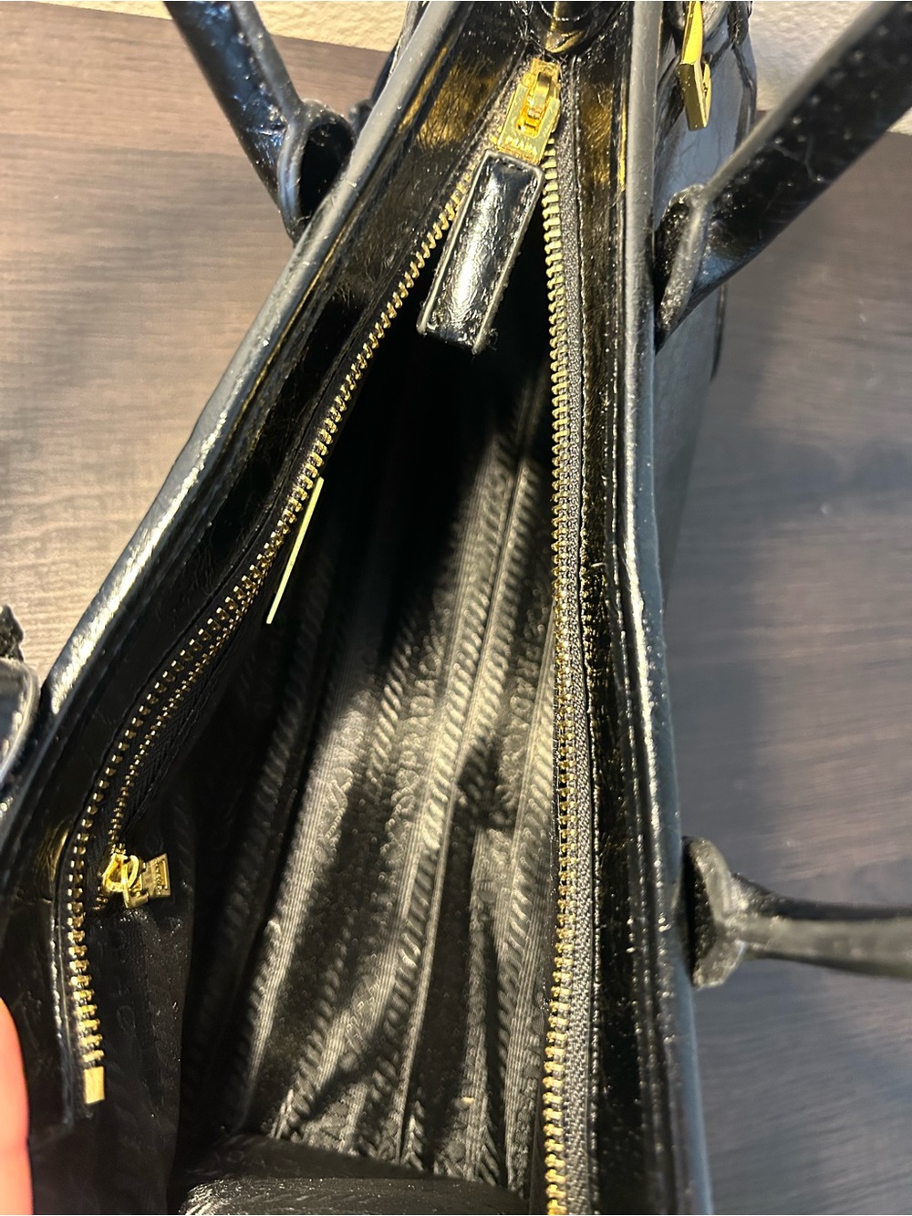 Prada Black Patent Leather Satchel with Gold Hardware - Picture 7 of 7
